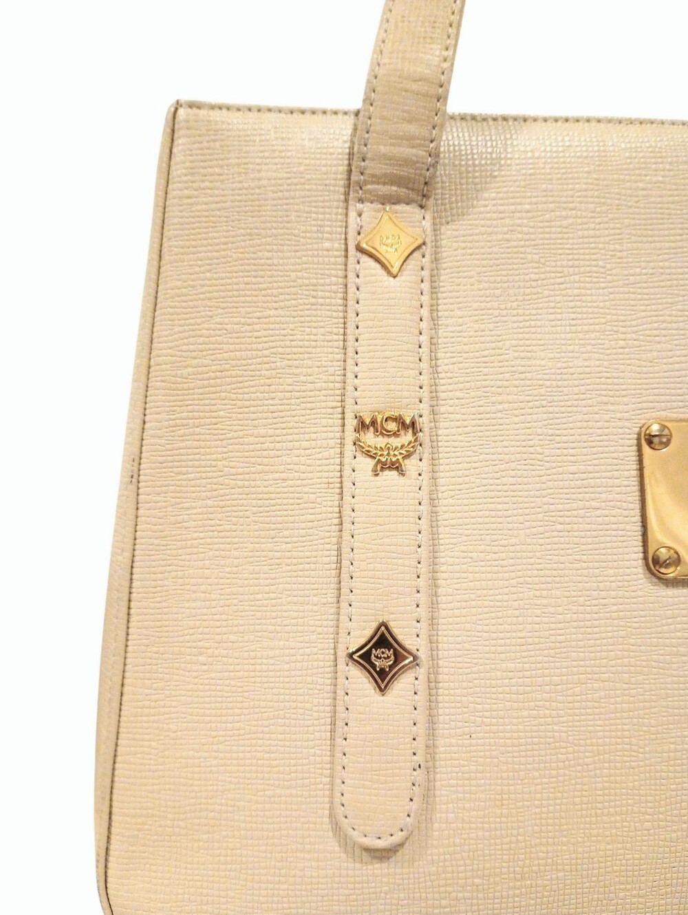 MCM Munich (München) Studded Structured Leather Tote Bag - Picture 2 of 15